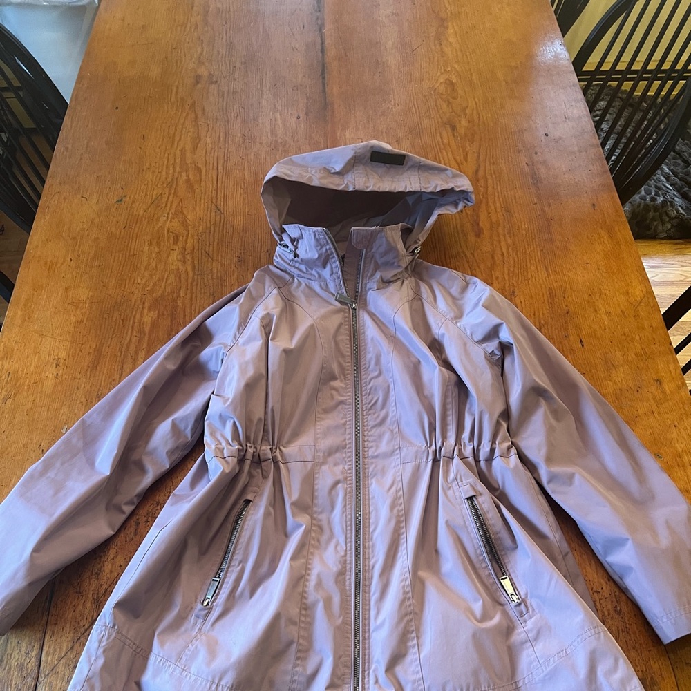 Beautiful , like new lg. rain coat lavender. Calvin Klein.
